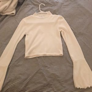 cropped mock turtle neck sweater